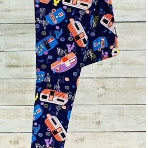 BLUE HAPPY CAMPER RV PLUS LEGGINGS OS or PLUS - Picture 1 of 3